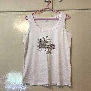 Northern Reflections white tank top w/print-Large